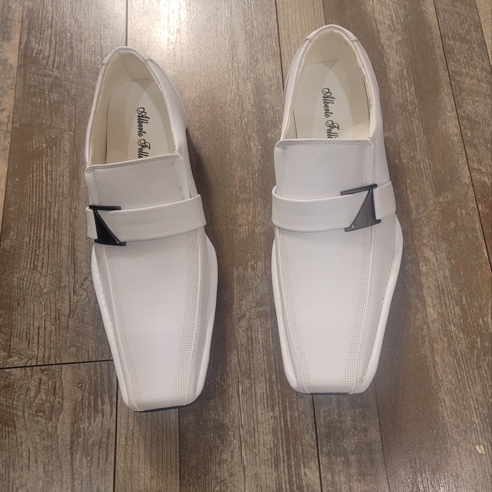 NWB! Alberto Fellini Mens White Casual Slip-On Loafers 7.5 - Picture 5 of 8